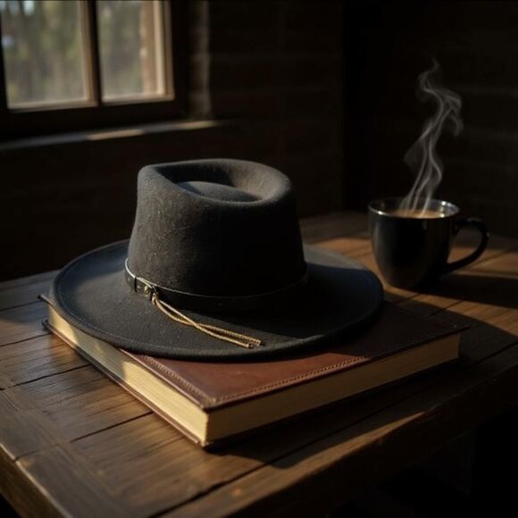 NWT Hats In The Belfry Men's Wool Recreation Fishing Outback Hat Black Sz Medium - Picture 1 of 10